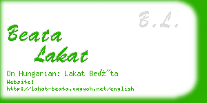 beata lakat business card